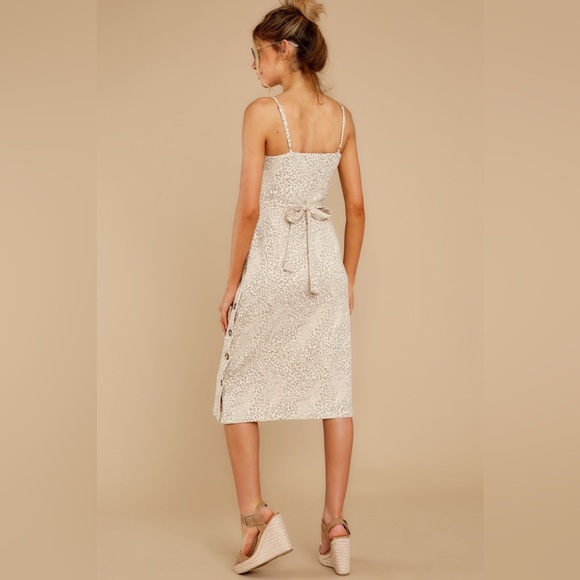 MINKPINK Halsey Beige Leopard Print Midi Dress - Picture 6 of 12